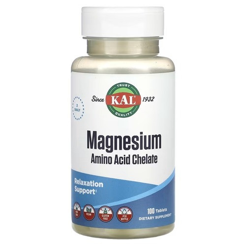 KAL Magnesium Amino Acid Chelate 100 таблеток, фото 1