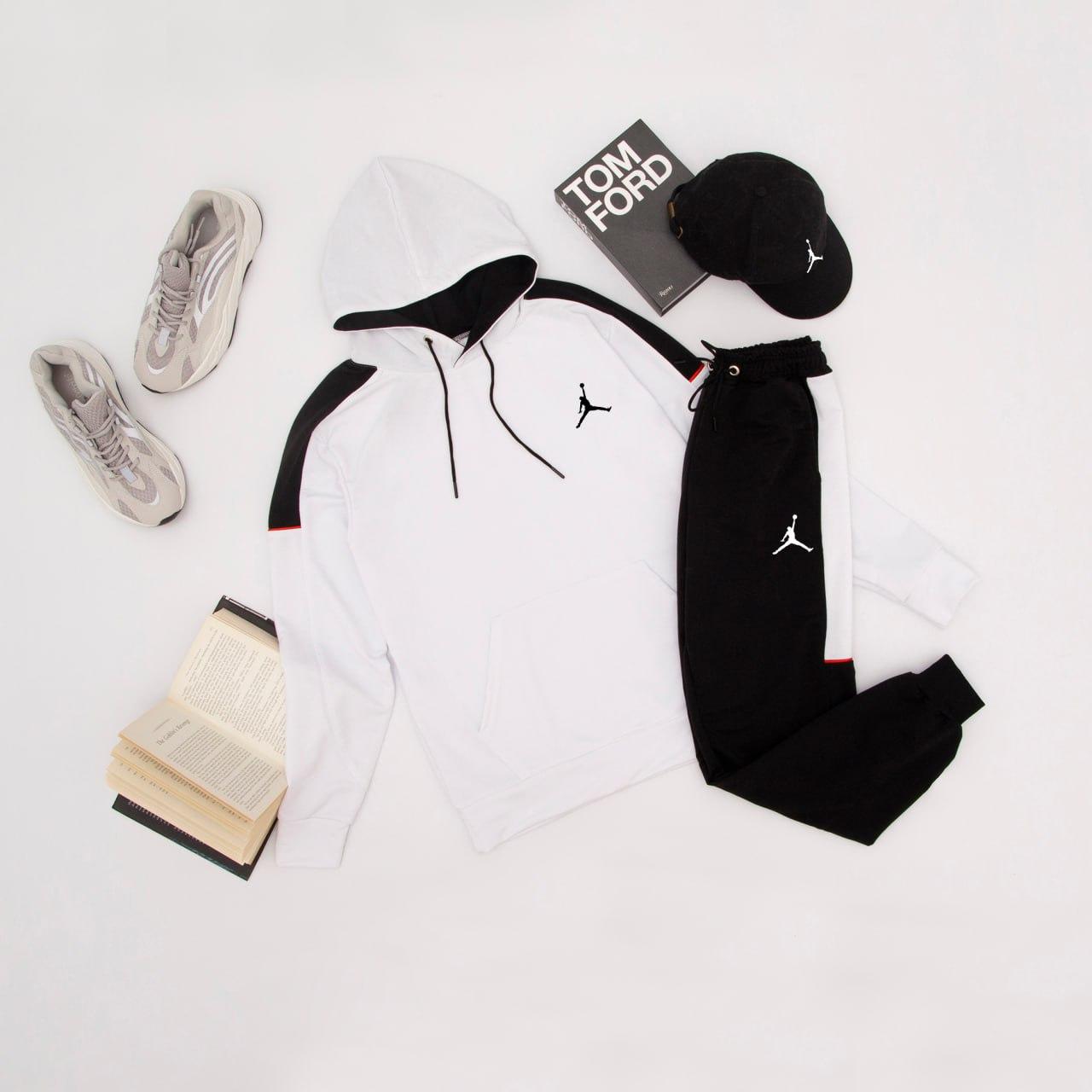 Спортивний костюм чоловічий Nike Jordan демісезонний весняний осінній кофта і штани джордан білий