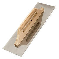 Тертка-гладилка Polax з дерев'яною ручкою, нержавіючим покриттям 125х380 мм (100-092)