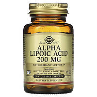 Альфа-ліпоєва кислота, 200 мг, Alpha Lipoic Acid, Solgar, 50 вегетеріанських капсул