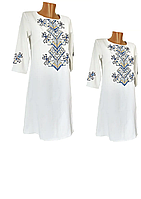 Підліткове Плаття вишиванка для дівчинки біле вишивка хрестиком Family Look 146 - 164