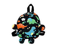 Детский рюкзак A-1025 Dinosaur на одно отделение с ремешком Black