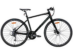 Велосипед AL 28" Leon HD-80 DD рама-21" чорно-білий з червоним 2022