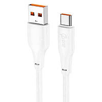 Кабель HOCO X93 USB to Type-C 27W, 1m, TPE, TPE connectors, White