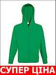 Чоловіча толстовка зелена кофта на блискавці з капюшоном Lightweight hooded sweat jacket Fruit of the Loom,S, фото 2