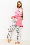 Комплект піжама з халатом жіноча, колір рожево-сірий, 219RX-725, фото 4