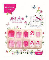 Детские накладные ногти на липкой основе многоразового использования Lukky T19426 розовые n