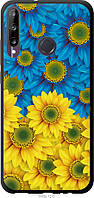 Чехол tpu черный патриотический Endorphone Huawei P40 Lite E Жёлто-голубые цветы (1048b-1875- EM, код: 7966918