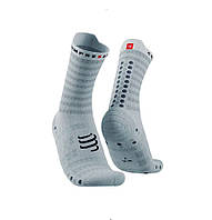 Безшовні бігові шкарпетки Compressport Pro Racing Socks V4.0 Ultralight Run High, White/Alloy, T2 (39-41)