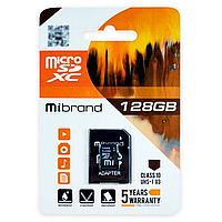 Карта Памяти Mibrand MicroSDXC 128gb UHS-1 U3 10 Class Цвет Черный от магазина style & step