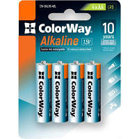 Батарейка ColorWay AA LR6 Alkaline Power (щелочные) *4 blister (CW-BALR06-4BL) and