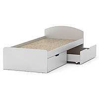 Односпальная кровать с ящиками Компанит-90+2 альба (белый) PK, код: 6541193