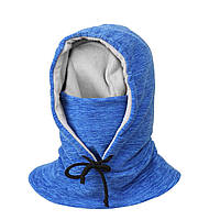 Флисовый капюшон с мехом Бандана-трансформер синий (btr-f-04) TR, код: 7620685