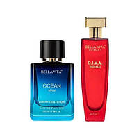 Набір парфумованої води Океан та Д. І.В. А. (2 х 100 мл), Ocean Man & D. I.V. A. Woman Eau De Parfum Set,  Bella Vita Під