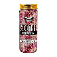 Успокаивающая Розовая соль для ванны (250 г), Soothe Rose Bath Salt, YOGAFY Под заказ из Индии 45 дней.