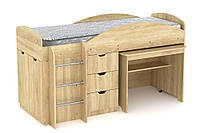 Двухъярусная кровать с выкатным столом Компанит Универсал дуб сонома KS, код: 6541299