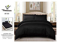 Красивое постельное белье евро размера черного цвета.