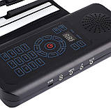 Гнучке піаніно, синтезатор на 88 клавіш, вбудований акумулятор, педаль — Чорний, фото 2
