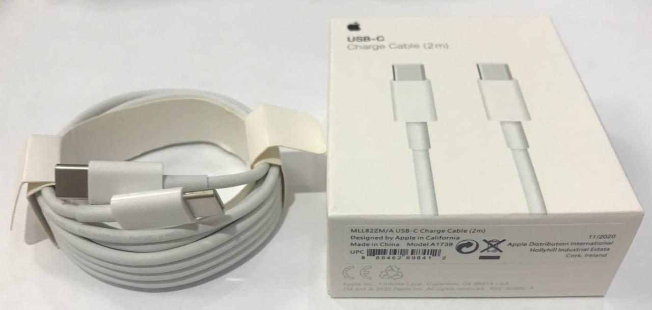 Кабель Apple USB-C Charge Cable 2m (MLL82) ОПТОМ для блока питания MacBook Air Pro коробка Аксессуары APPLE - фото 2 - id-p2189146251