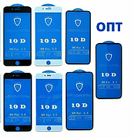 Защитные стекла 10D Premium для iPhone 6s 6+ 7/8 7+/8+ X XR XS Max 11 Pro Max 12mini на весь экран Айфон ОПТОМ