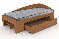 Односпальне ліжко з шухлядою Компаніт-90+1 вільха BS, код: 6541217