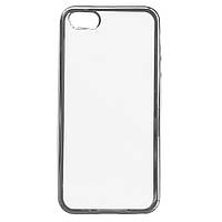 Чехол Silicone Frame прозрачный Apple iPhone 5 5S SE Silver EM, код: 8115915