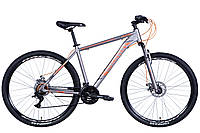 Велосипед алюминий 29" Discovery BASTION AM DD рама-19" серебристо-оранжевый (матовый) 2024
