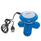 Мультифункціональний ручний мінімасажер вібромасаж Mimo USB, синій, фото 6