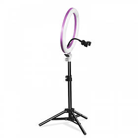 Професійна кільцева світлодіодна лампа Home 26 см із штативом