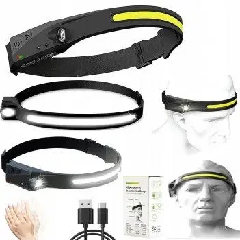 Налобний ліхтар BL G28 XPE+COB із сенсором, фото 1