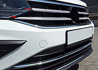 Накладки на решетку 2020-2024 (4 шт., нерж) OmsaLine - Итальянская нержавейка для Volkswagen Tiguan от RT