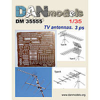 Фототравление: Гражданские телевизионные антенны, 3 шт. ish