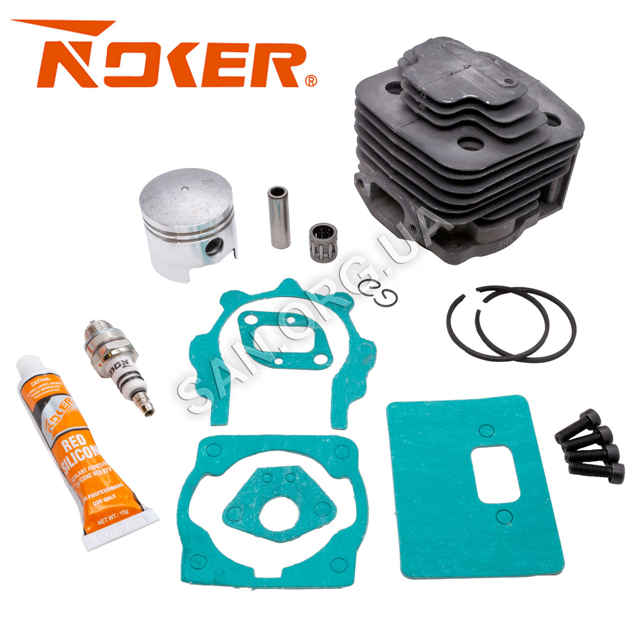 Поршнева на Бензокосу (Мотокосу) 40 мм комплект з прокладками NOKER, фото 1