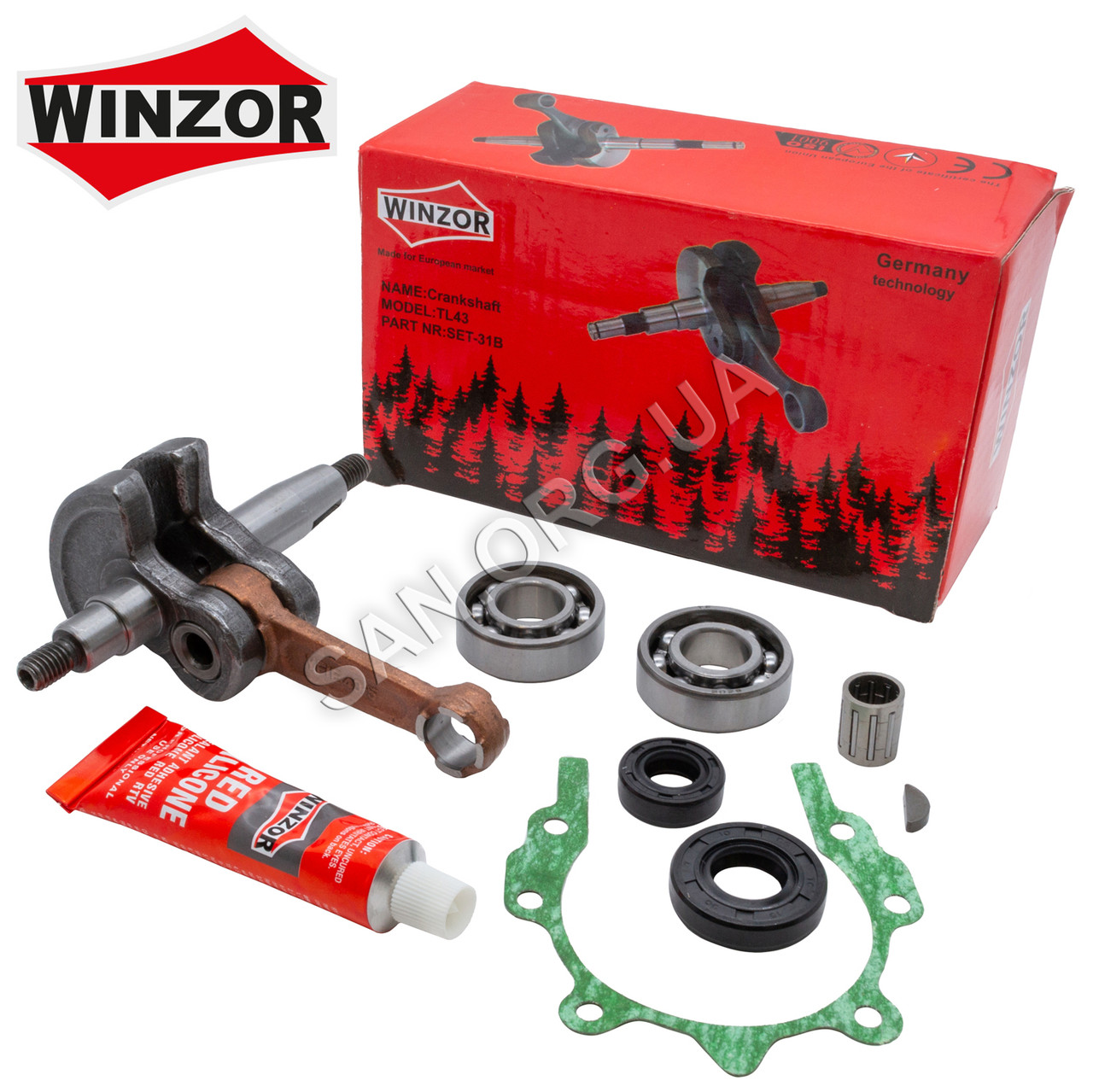 Колінвал для Мотокоси (бензокоси) 40 мм комплект Winzor, фото 1