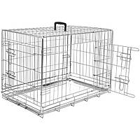 Клетка двухдверная для собак Flamingo Wire Cage Keo 63х43х49 см Silver (5415245006307) ML, код: 7937297