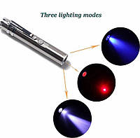 Фонарь брелок для детей и котов, собак ультрафиолет , лазер 5 картинок,фонарик, встроенный аккумулятор, USB