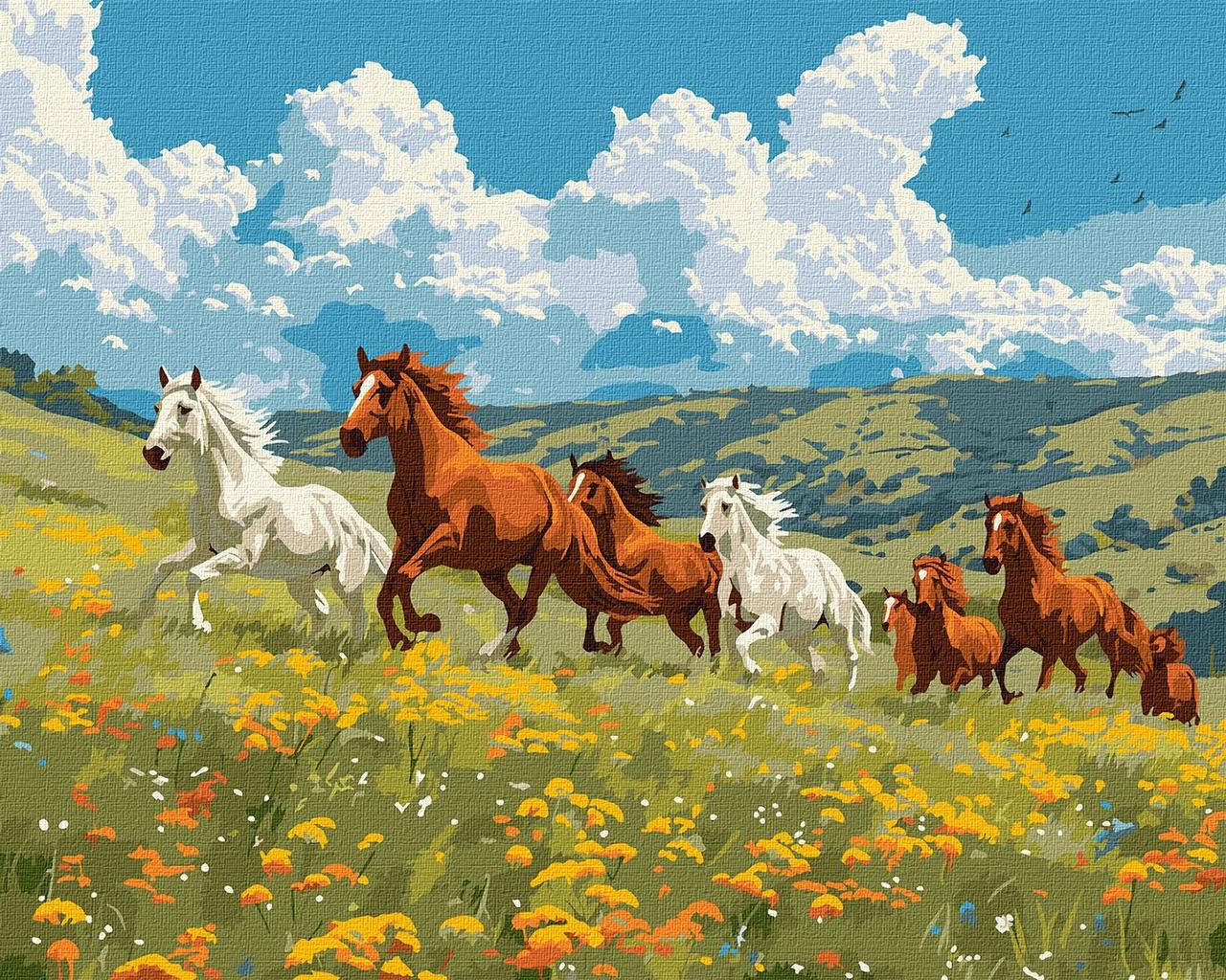 Картина за номерами Граційні коні. Тварини 40*50 см Ідейка KHO 6591, фото 1