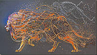 Набор для вышивки бисером на натуральном художественном холсте Абрис Арт Золотой лев AB-742