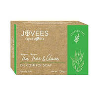 Мыло с Чайным деревом и маслом Гвоздики: для жирной кожи (100 г), Tea Tree & Clove Oil Control Soap, Jovees