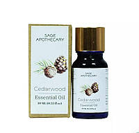 Эфирное масло Кедрового дерева (10 мл), Cedarwood Essential Oil, Sage Apothecary Под заказ из Индии 45 дней.