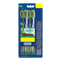 Набор мягких зубных щеток с экстрактом Нима (4 шт), Toothbrush Soft with Neem Extract Set, Oral-B Под заказ