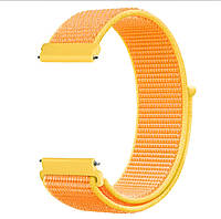 Ремешок нейлоновый на липучке для смарт-часов BeWatch Универсальный 20 мм Желтый (1011340.1U) EM, код: 8344759
