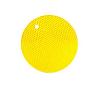 Подставка под горячее силиконовая круглая d-17.5 см Genes желтая SM, код: 8239590
