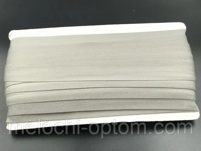 Косая бейка стрейч 2см, 45м Окантовочная тесьма цвет Темно-серый (ID ...