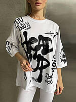 Стильный, крутой костюм (Леггинсы с футболкой) оригинального кроя Ткань Кулир Турция 42-44,46-48 Цвета