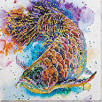 Набор-миди для вышивки бисером на натуральном художественном холсте Абрис Арт Рыбка удачи AMB-044