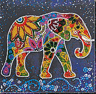 Набор-миди для вышивки бисером на натуральном художественном холсте Абрис Арт Индийский слон AMB-046