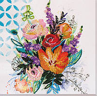 Набор-миди для вышивки бисером на натуральном художественном холсте Абрис Арт Цветочная феерия AMB-067