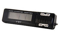 Автомобильные часы с термометром VST-7065 внешний и внутренний датчик Black (3_00385) KS, код: 7542667