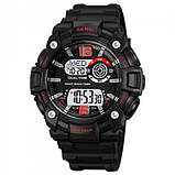 Чоловічий військовий водостійкий (50м) електронний наручний годинник Skmei 2018RDWT Red-White, фото 2